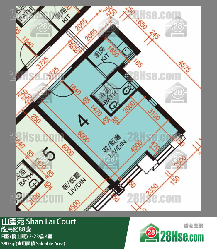 山麗苑 F座 (橋山閣) 10樓 4室 平面圖