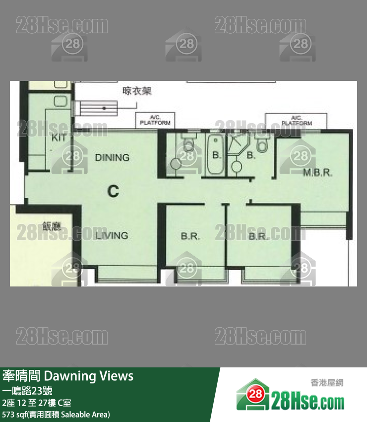 牽晴間 2座18樓 C室 平面圖