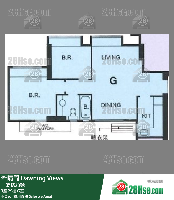 牽晴間 3座29樓 G室 平面圖