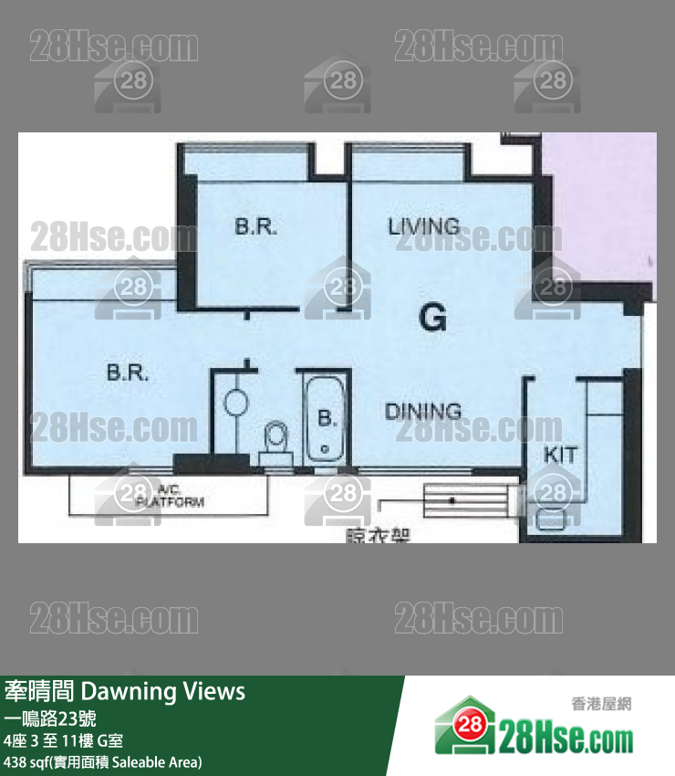 牽晴間 4座3樓 G室 平面圖