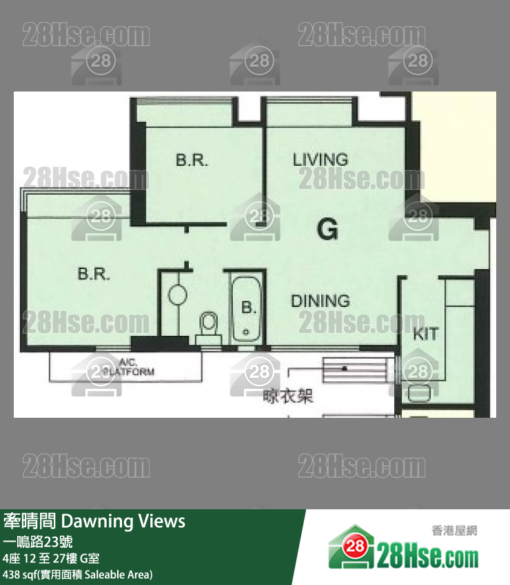 牽晴間 4座 23樓 G室 平面圖