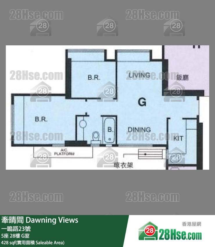 牽晴間 5座 28樓 G室 平面圖
