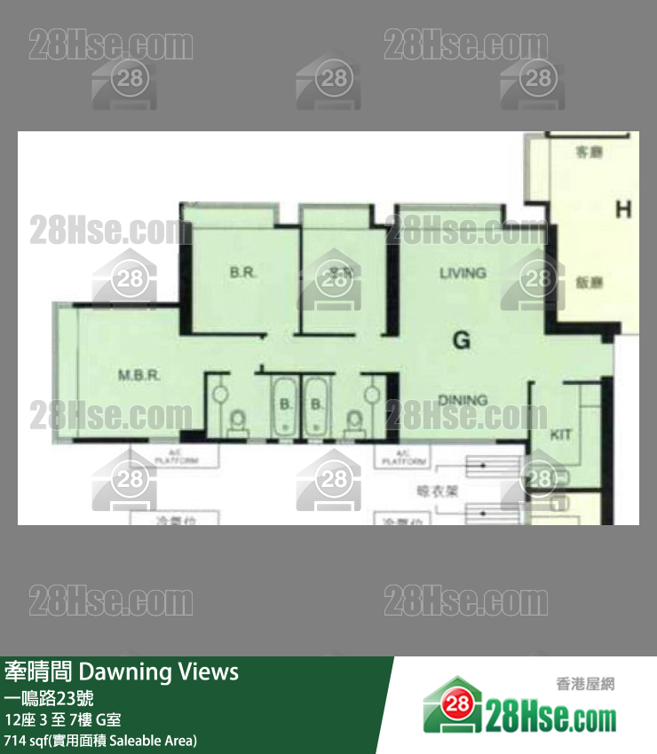 牽晴間 12座4樓 G室 平面圖