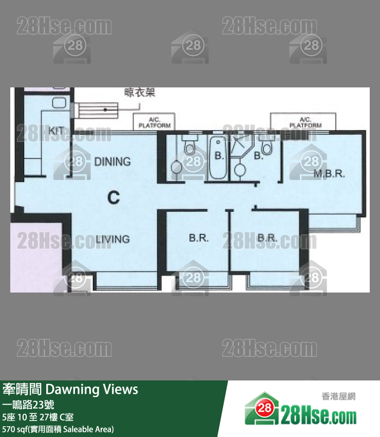 牽晴間 5座10樓 C室 平面圖
