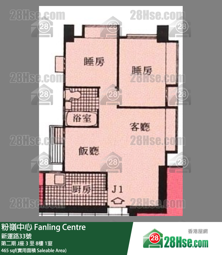 粉岭中心 第二期 J座 3楼 1室 平面图