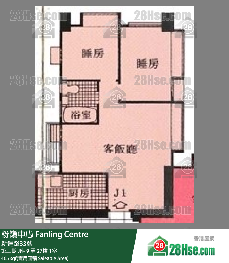 粉岭中心 第二期J座15楼 1室 平面图
