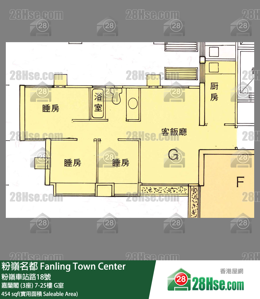 粉嶺名都 嘉蘭閣 (3座)23樓 G室 平面圖