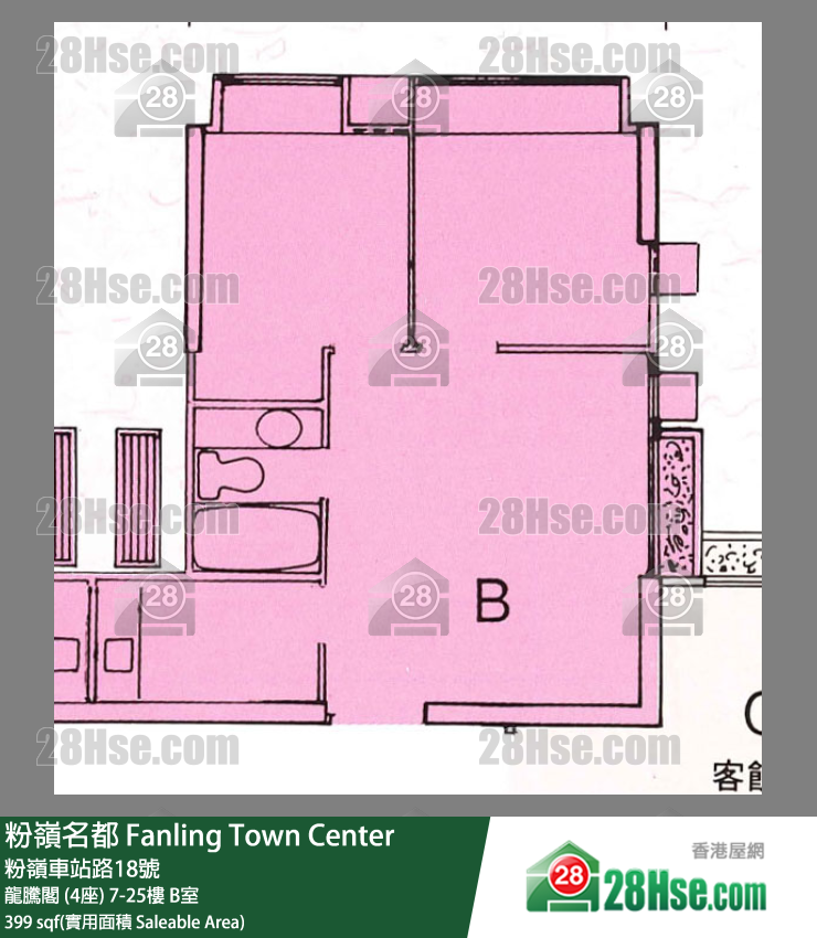 粉岭名都 龙腾阁 (4座)15楼 B室 平面图