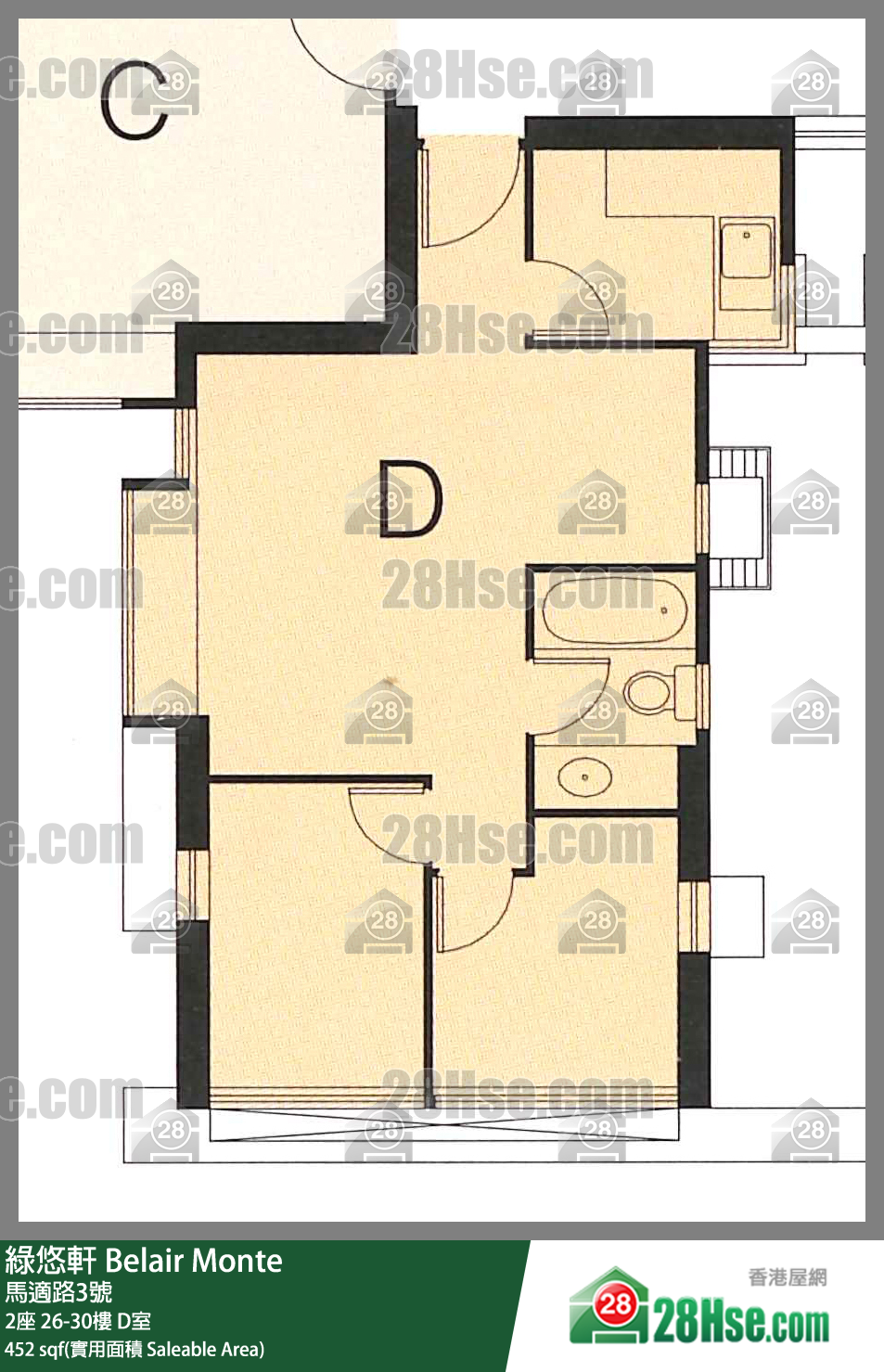 綠悠軒 2座29樓 D室 平面圖