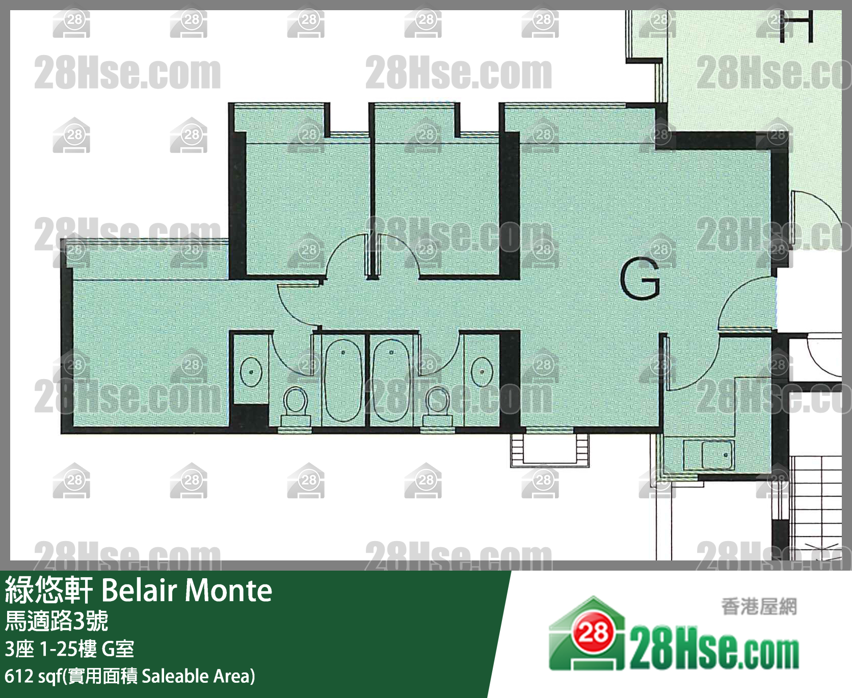 綠悠軒 3座 24樓 G室 平面圖