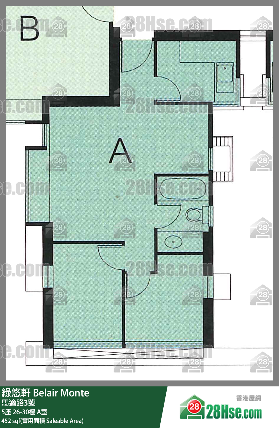 綠悠軒 5座28樓 A室 平面圖