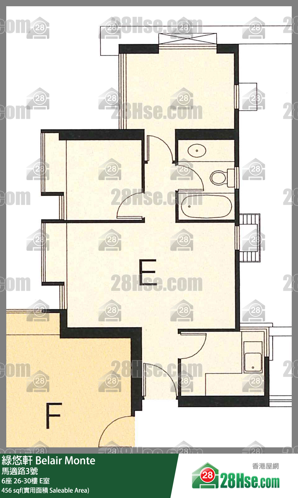 綠悠軒 6座28樓 E室 平面圖
