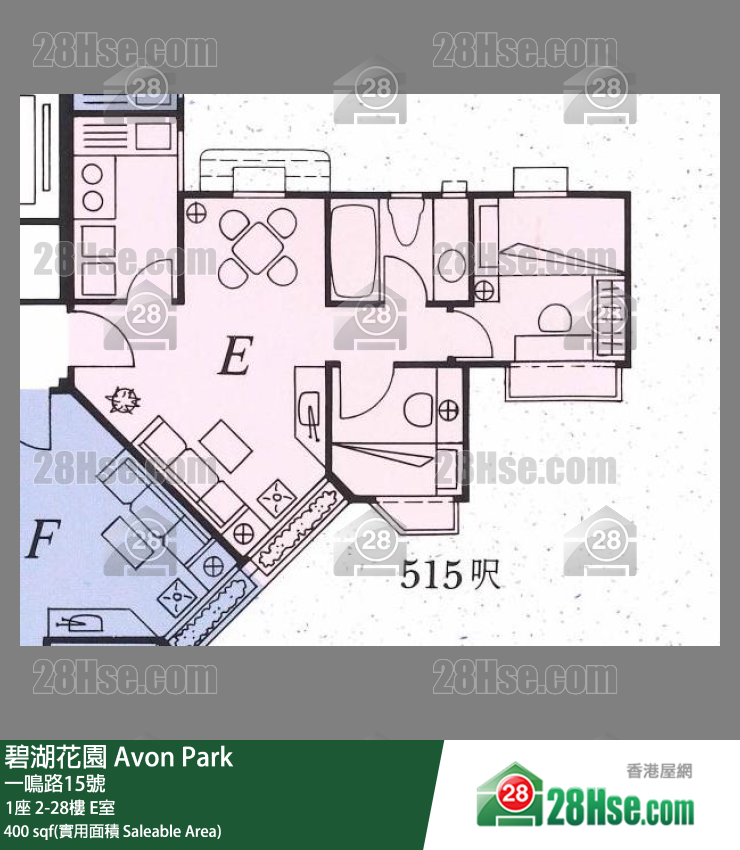 碧湖花園 1座17樓 E室 平面圖