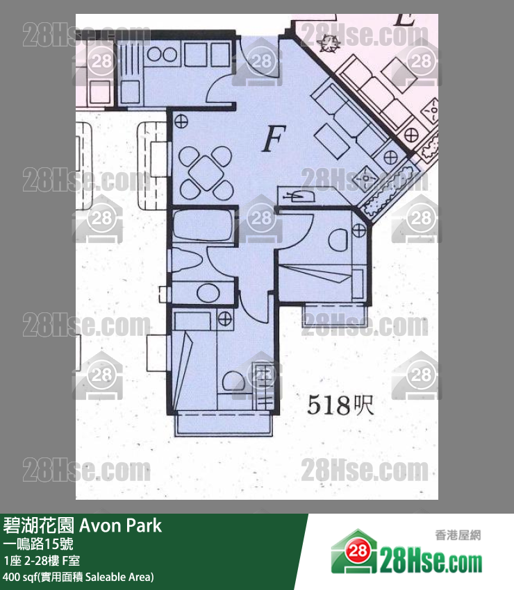碧湖花园 单位平面图(由 28Hse 提供)