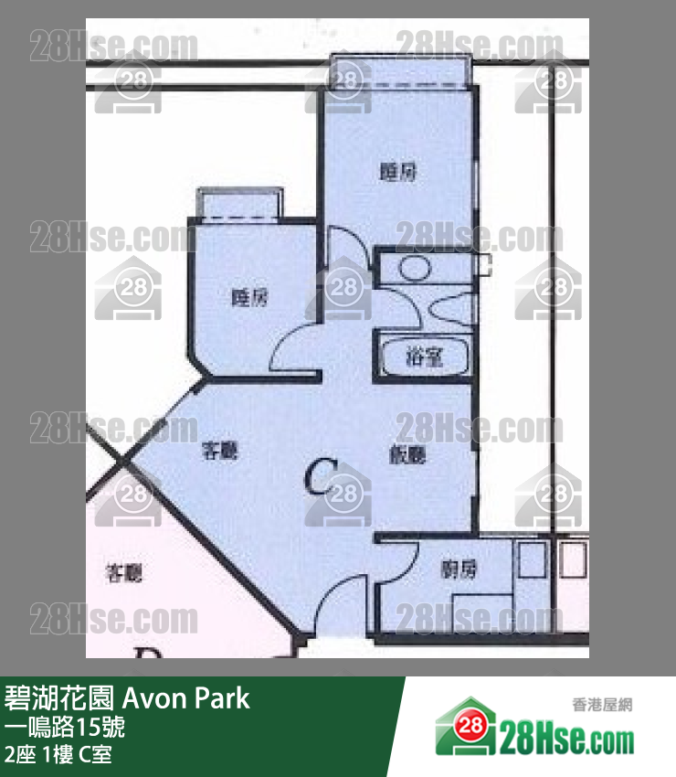 碧湖花園 2座1樓 C室 平面圖