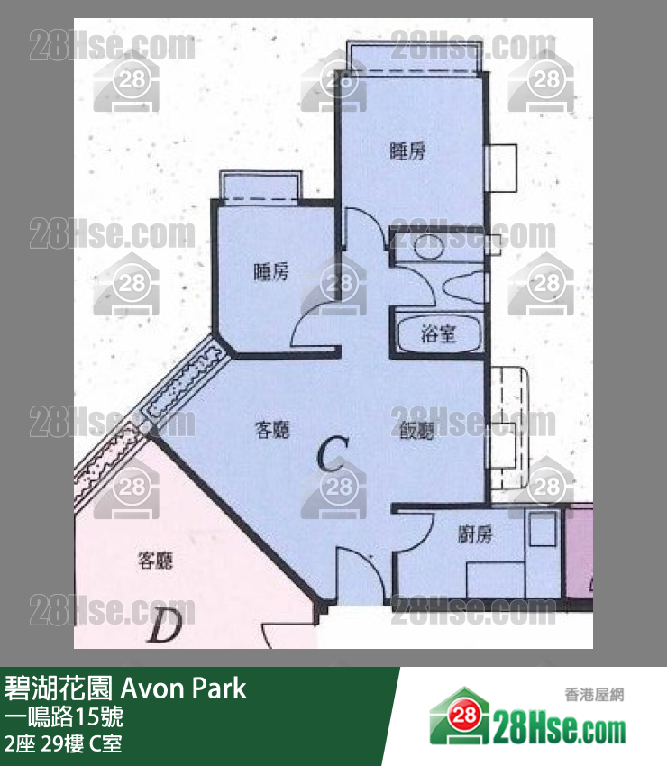 碧湖花園 2座29樓 C室 平面圖