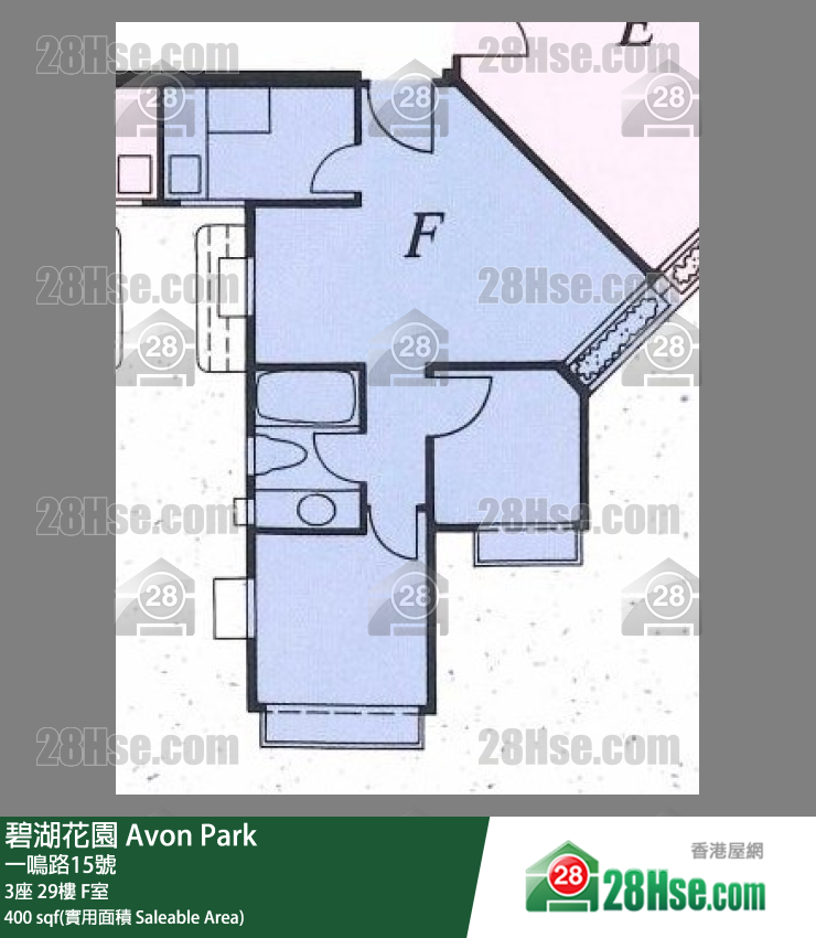 碧湖花園 3座29樓 F室 平面圖