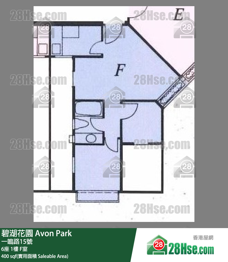 碧湖花園 6座1樓 F室 平面圖
