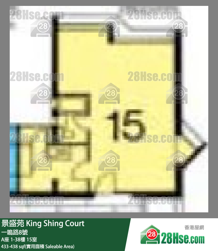 景盛苑 A座11樓 15室 平面圖