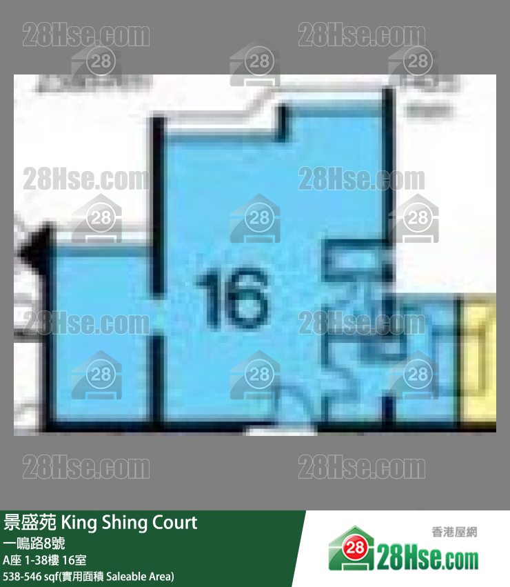 景盛苑 A座15樓 16室 平面圖