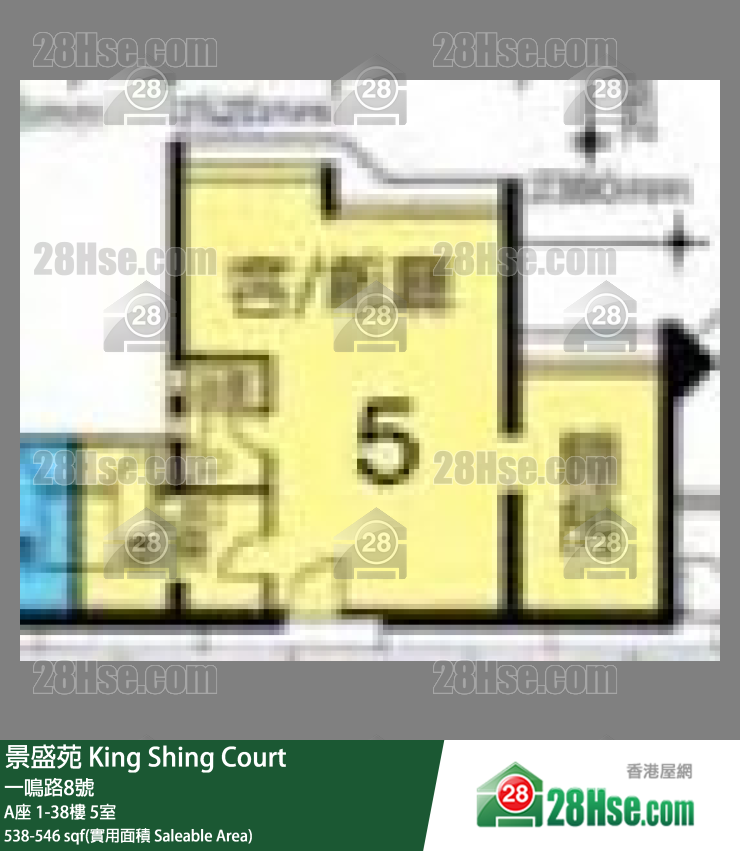 景盛苑 A座37樓 5室 平面圖