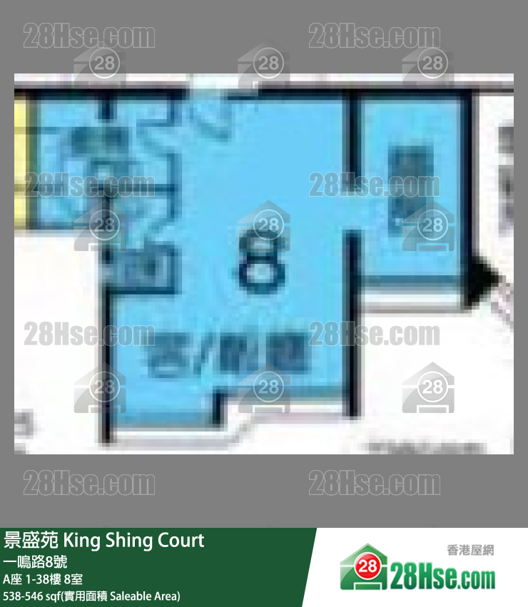 景盛苑 A座31樓 8室 平面圖