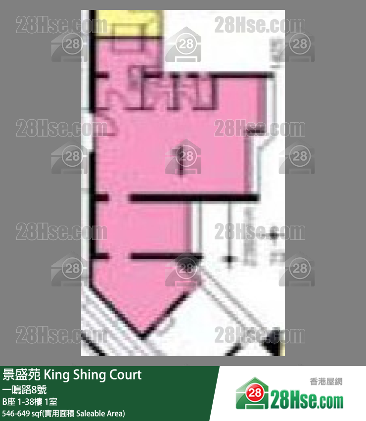 景盛苑 B座1樓 1室 平面圖