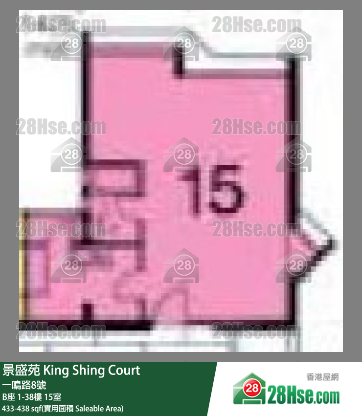 景盛苑 B座6樓 15室 平面圖