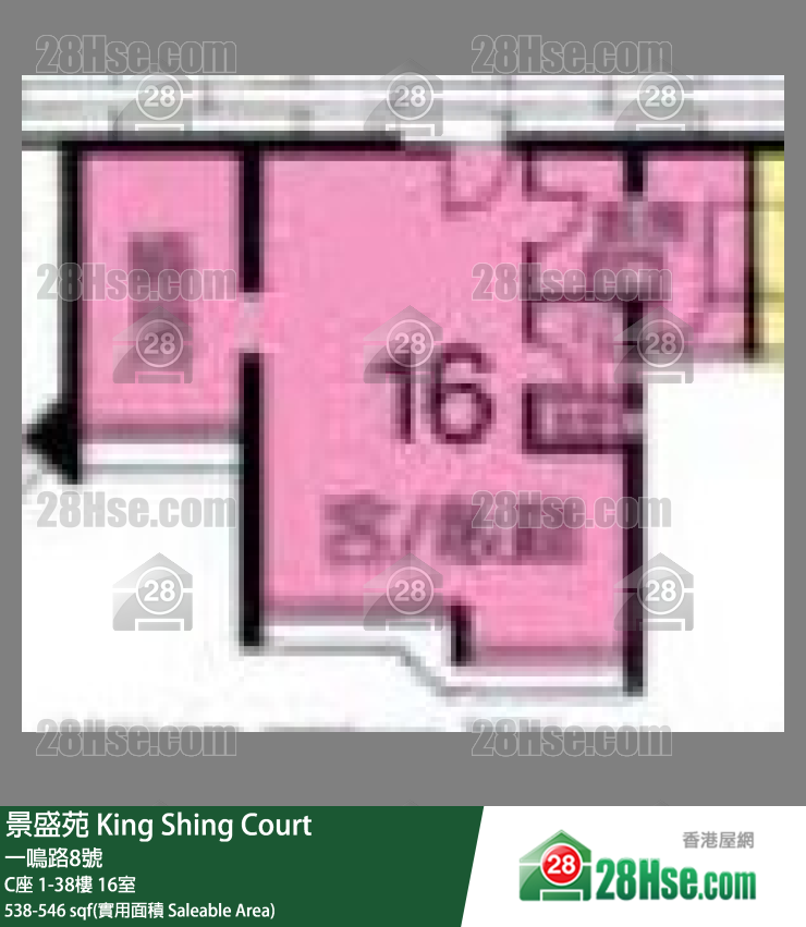 景盛苑 C座18樓 16室 平面圖