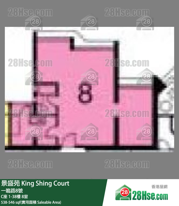 景盛苑 C座10樓 8室 平面圖