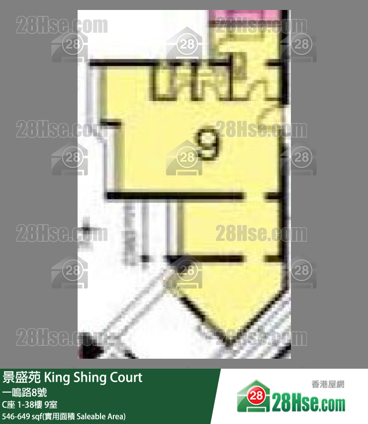 景盛苑 C座28樓 9室 平面圖