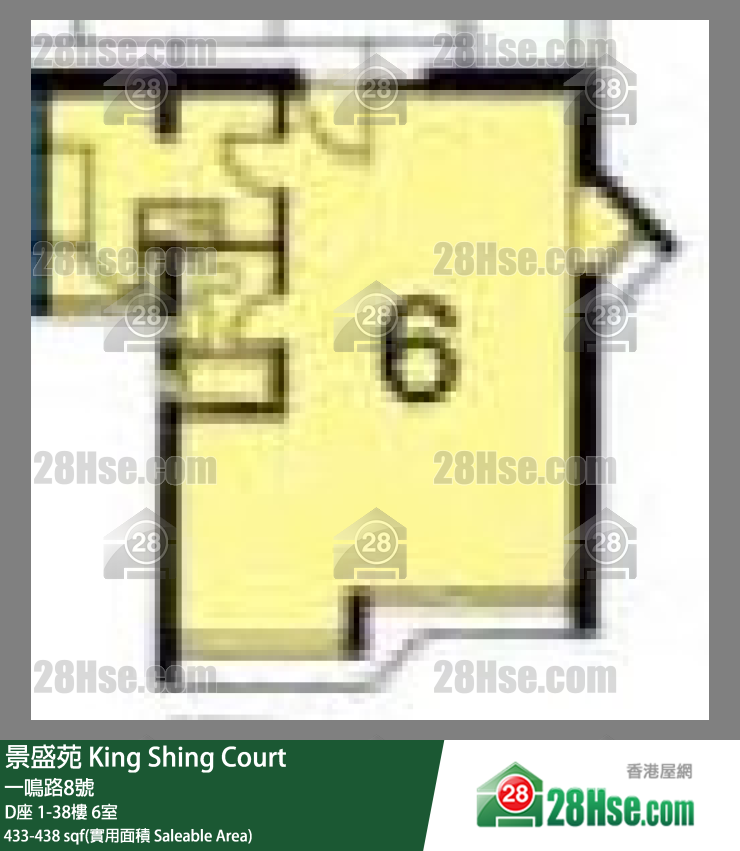 景盛苑 D座35樓 6室 平面圖