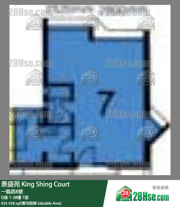 景盛苑 D座26樓 7室 平面圖