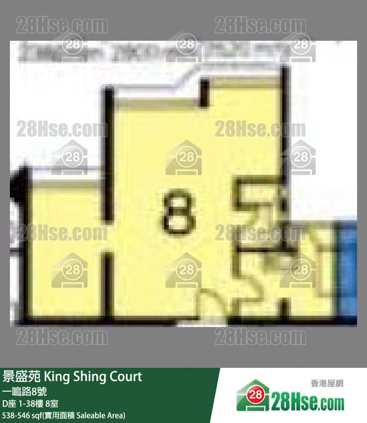 景盛苑 D座14樓 8室 平面圖