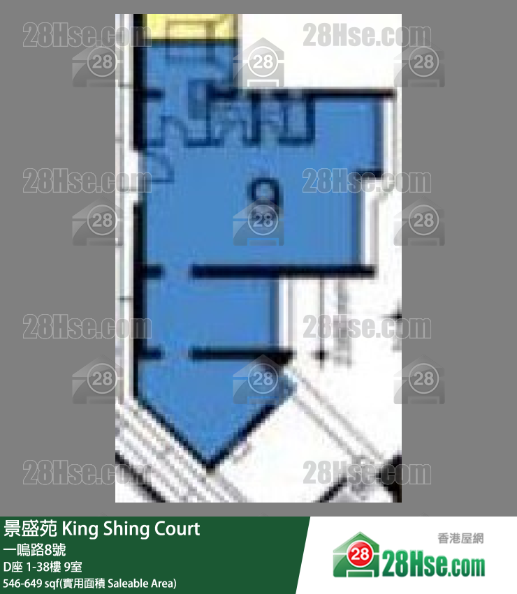 景盛苑 D座33樓 9室 平面圖