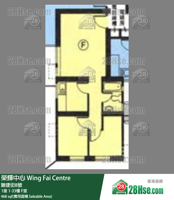 榮輝中心 1座12樓 F室 平面圖