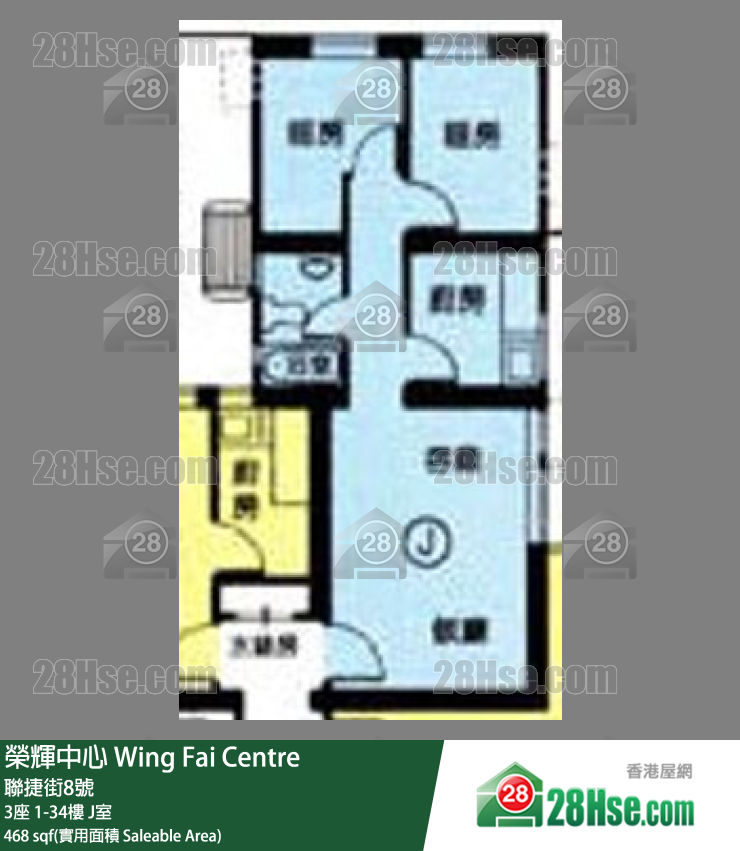 榮輝中心 3座10樓 J室 平面圖