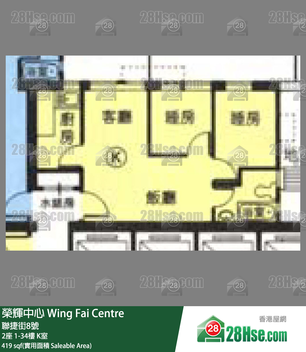 榮輝中心 2座 13樓 K室 平面圖