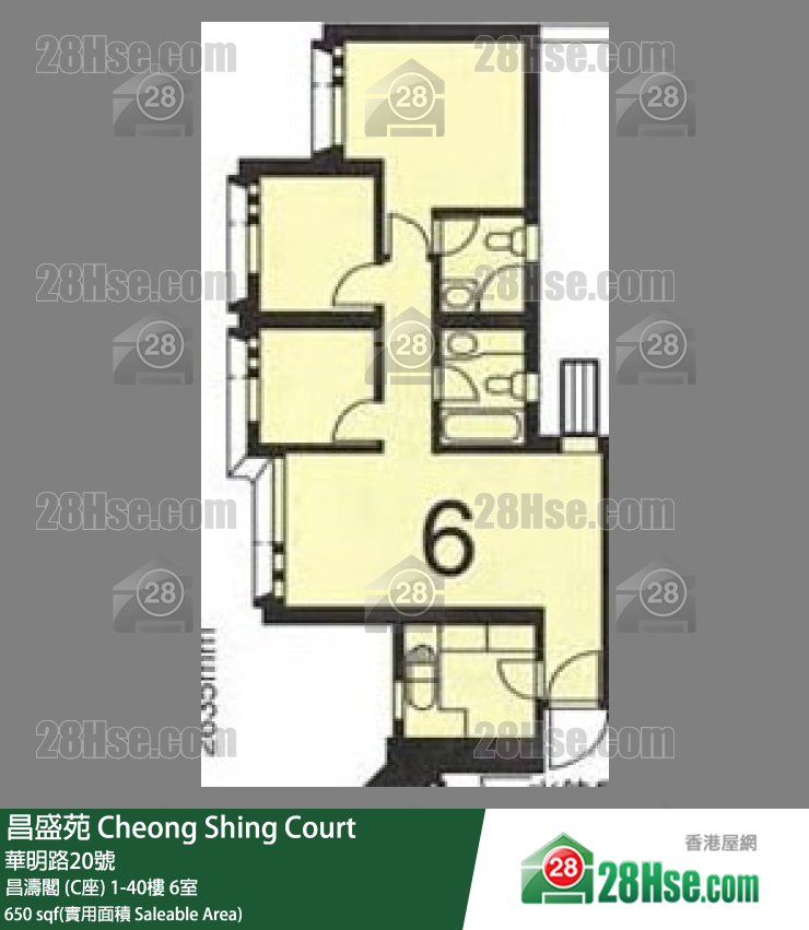 昌盛苑 昌濤閣 (C座)25樓 6室 平面圖