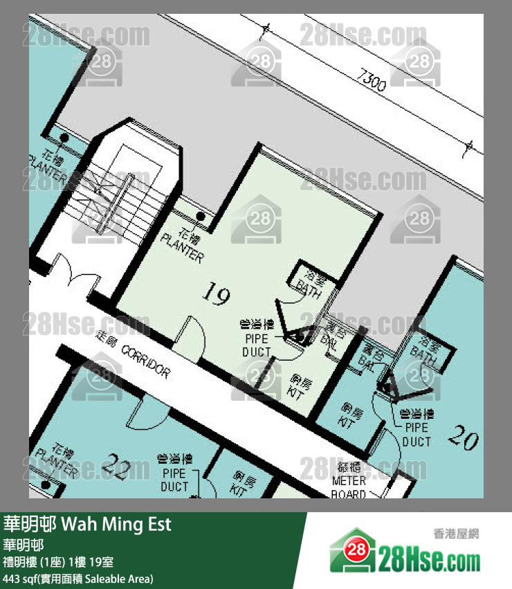 華明邨 禮明樓 (1座)1樓 19室 平面圖