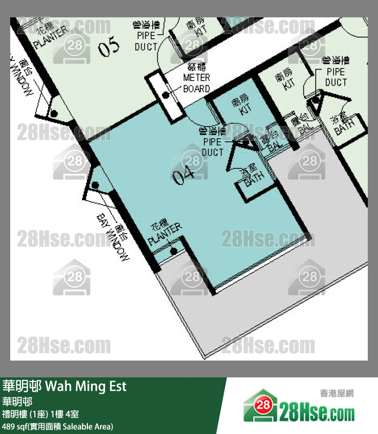 華明邨 禮明樓 (1座)1樓 4室 平面圖