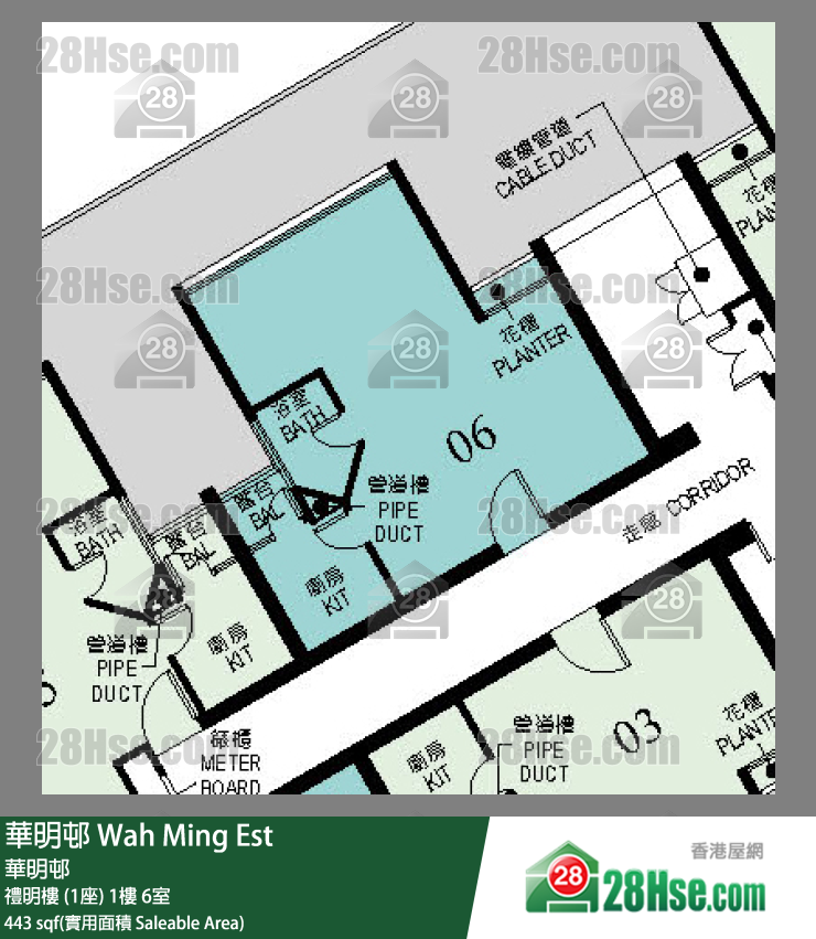 華明邨 禮明樓 (1座)1樓 6室 平面圖