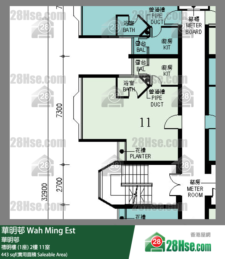 華明邨 禮明樓 (1座)2樓 11室 平面圖