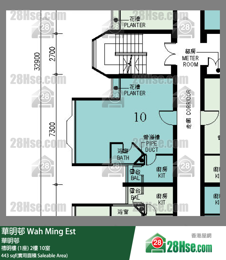華明邨 禮明樓 (1座)2樓 10室 平面圖