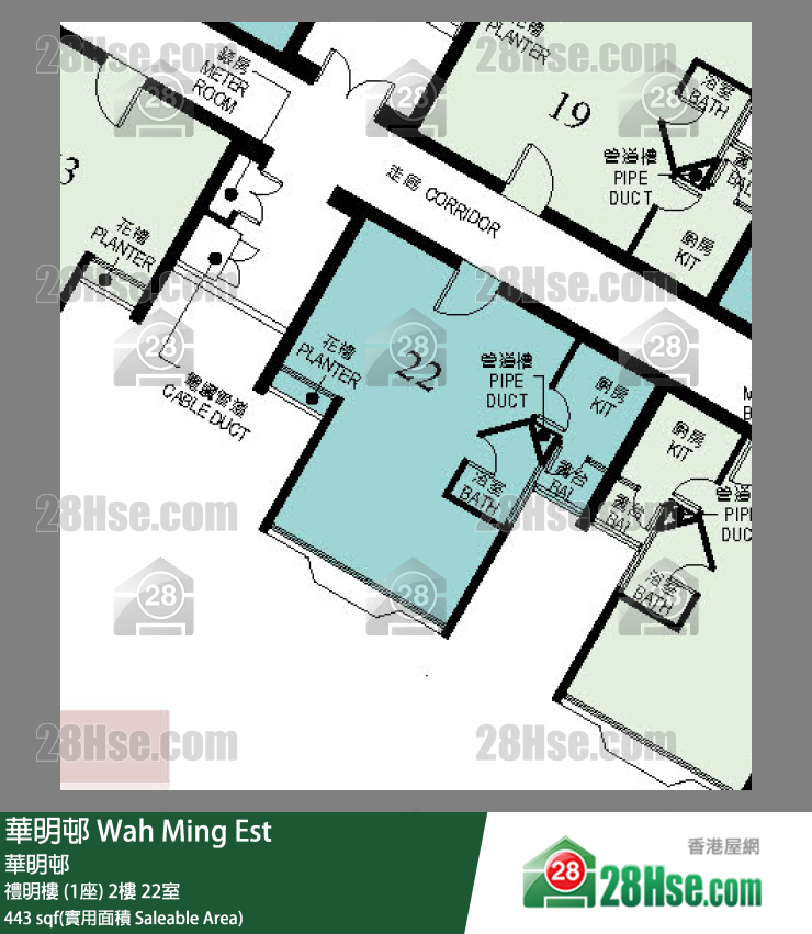 華明邨 禮明樓 (1座)2樓 22室 平面圖