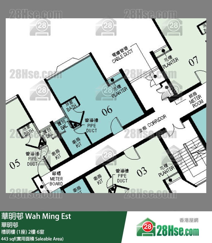 華明邨 禮明樓 (1座)2樓 6室 平面圖