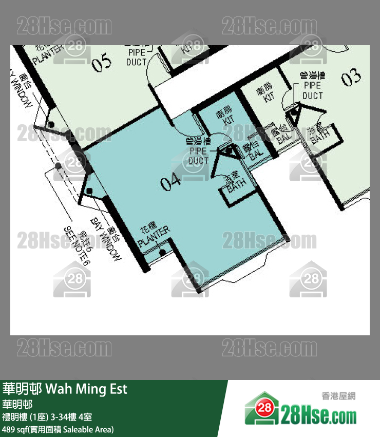 華明邨 禮明樓 (1座)30樓 4室 平面圖