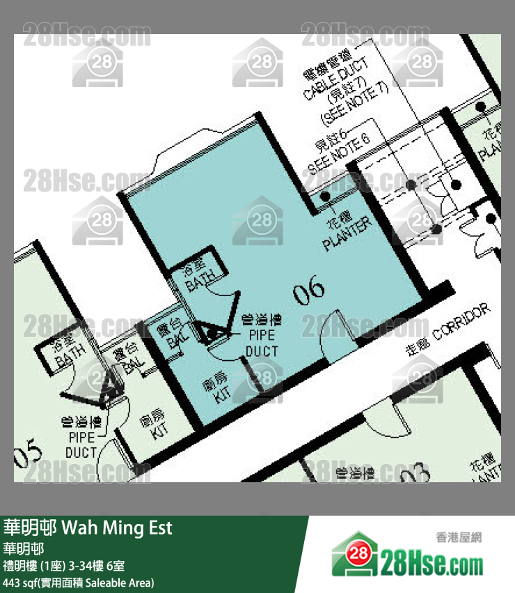 華明邨 禮明樓 (1座)18樓 6室 平面圖