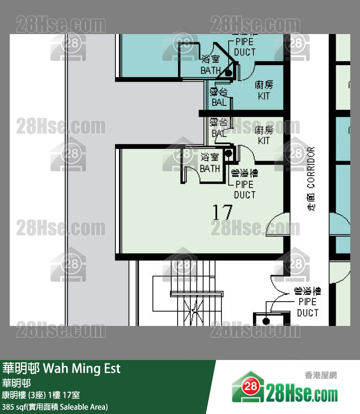 华明邨 康明楼 (3座)1楼 17室 平面图