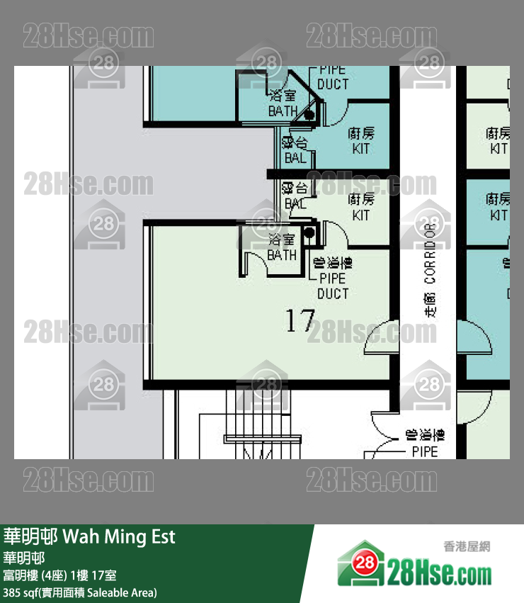 华明邨 富明楼 (4座)1楼 17室 平面图